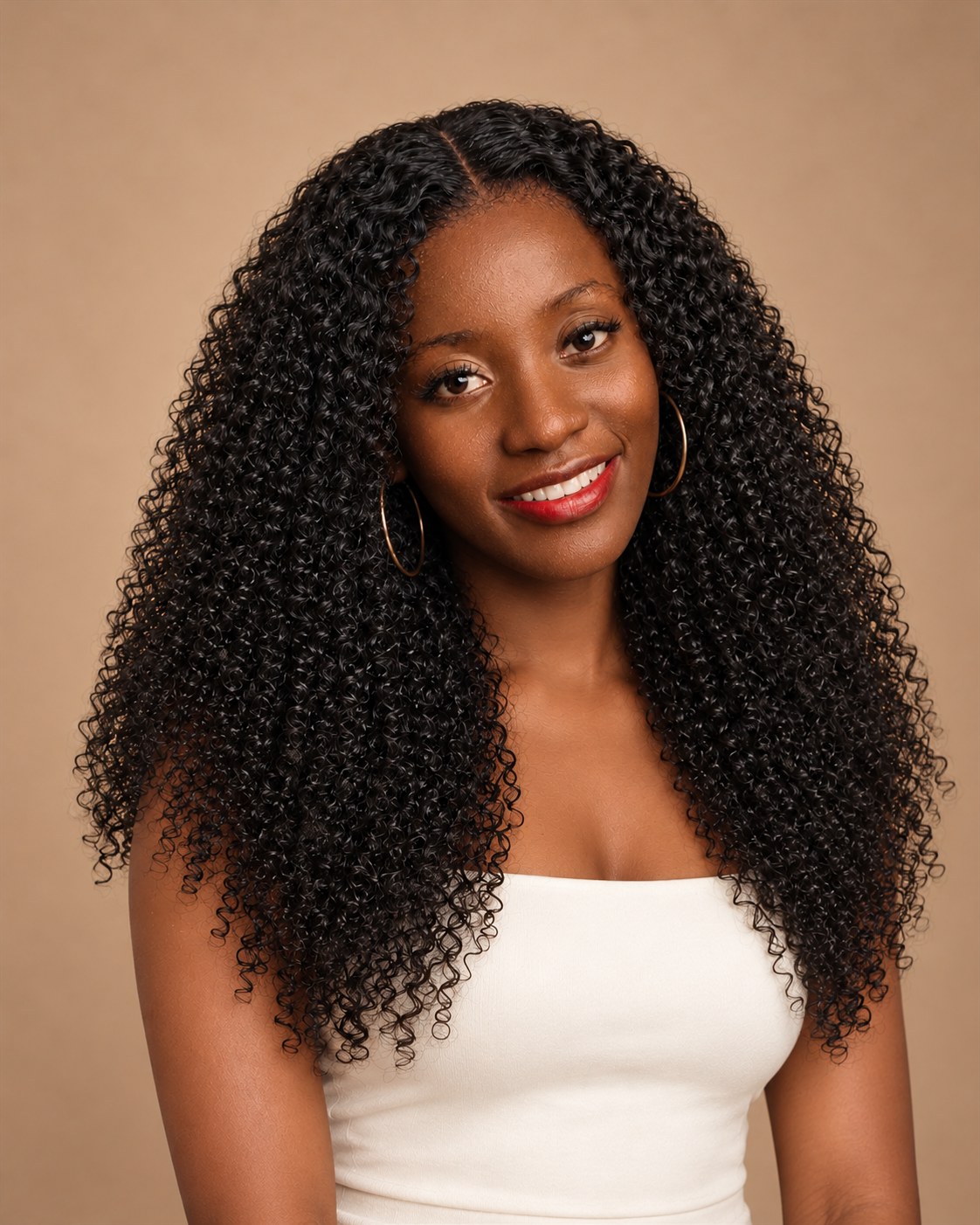 Kinky Curly 4B/4C Lace Front Wig — model look 3