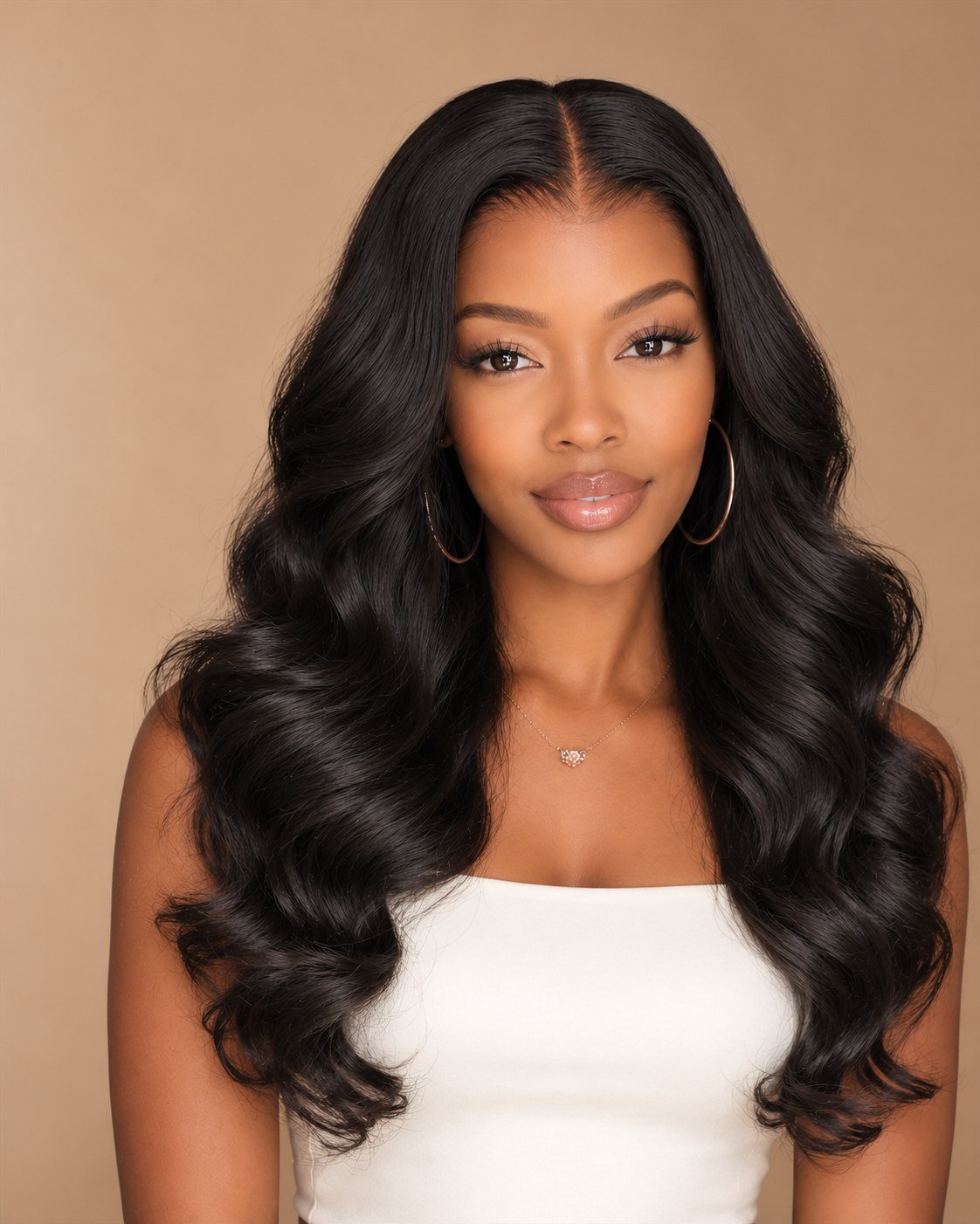 V-Part Glueless Body Wave Wig — Body wave, V-part, no lace