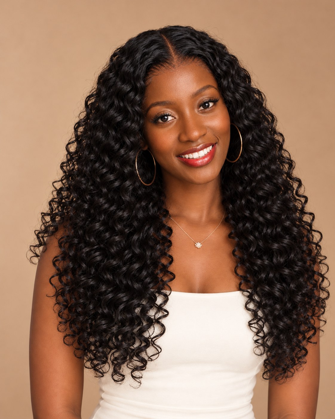Burmese Curly Glueless Wig — model look 2